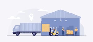 Warehouse workers loading a truck with products for 3PL last mile delivery
