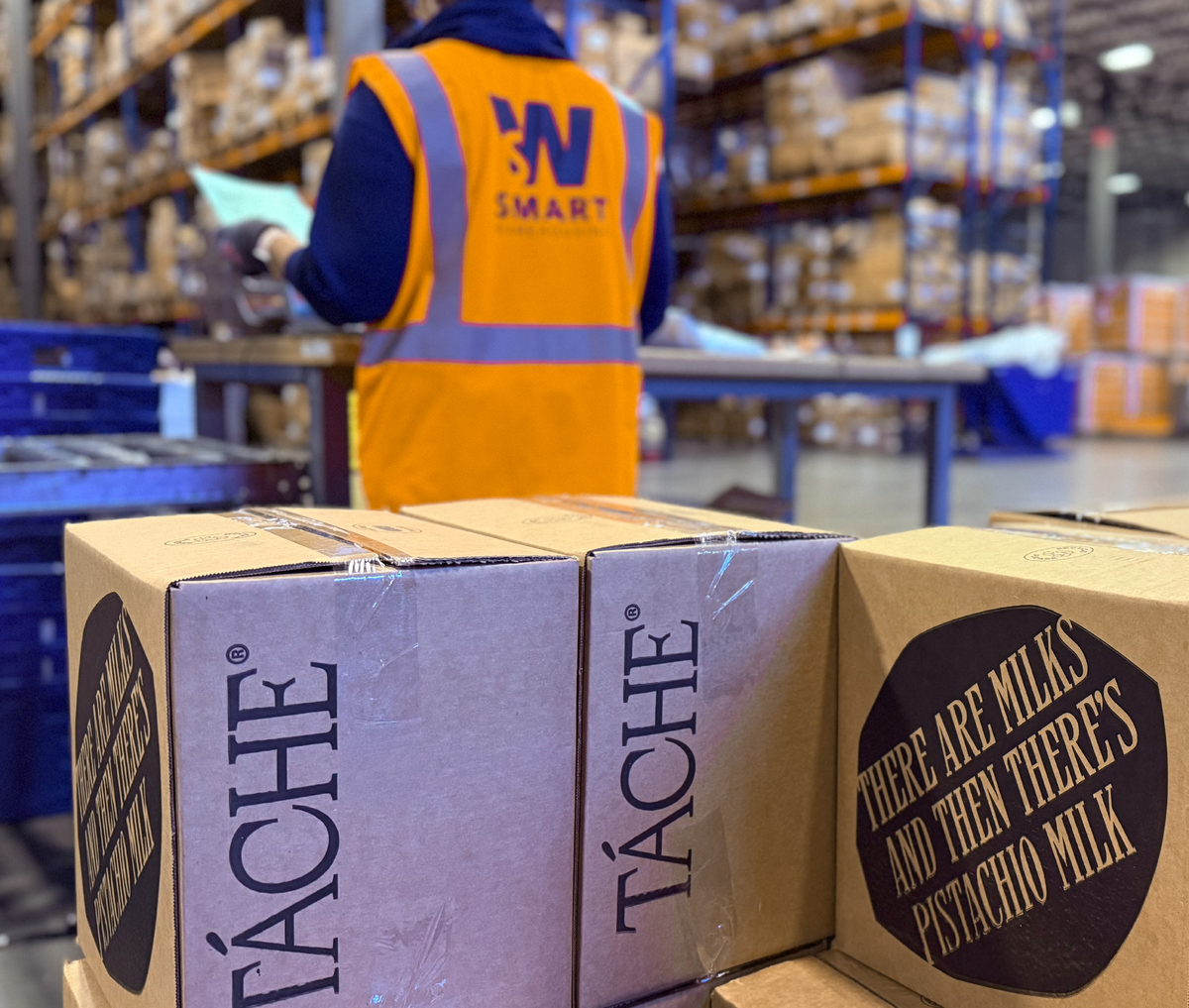 Food products in a Smart Warehousing facility being prepared for DTC fulfillment