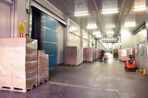 interior of frozen food 3pl warehouse