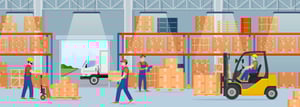 Illustration of What Happens Inside a Warehouse or Distribution Center - Smart Warehousing
