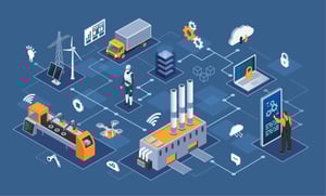 Illustration of Internet of Things (IOT) in Logistics - Smart Warehousing