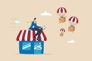 animated character sitting on top of a building