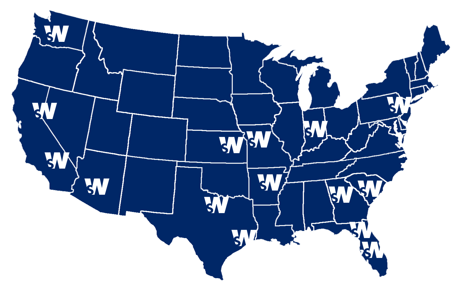 Smart Warehousing Locations Map