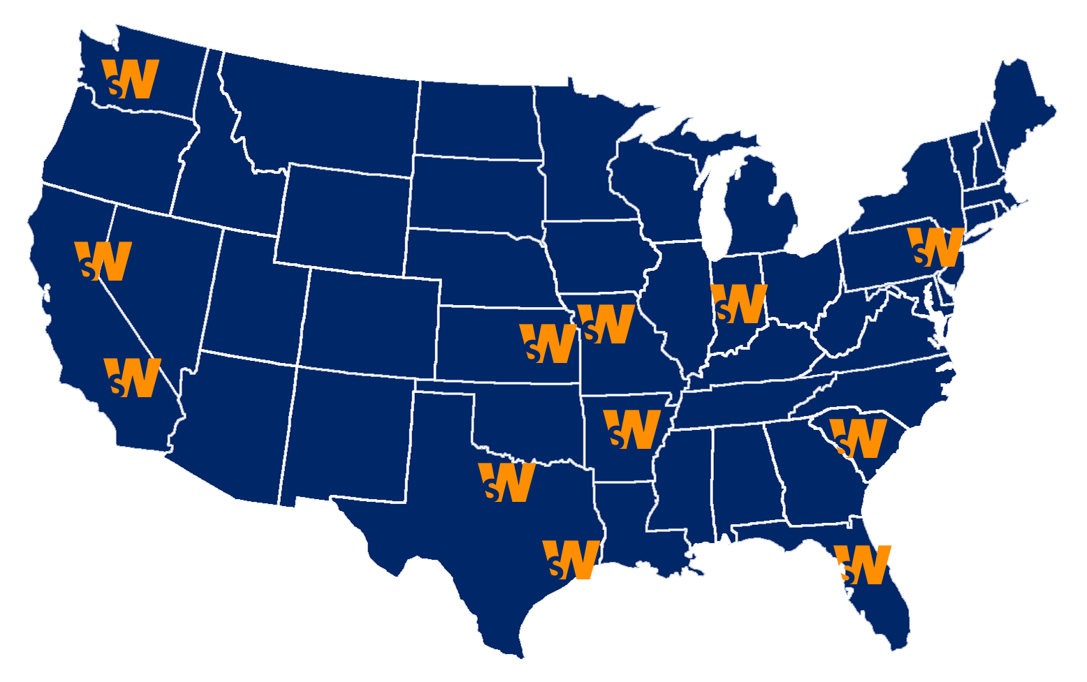 Smart Warehousing Map Blue & Orange 2024